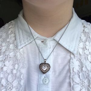 silver heart locket